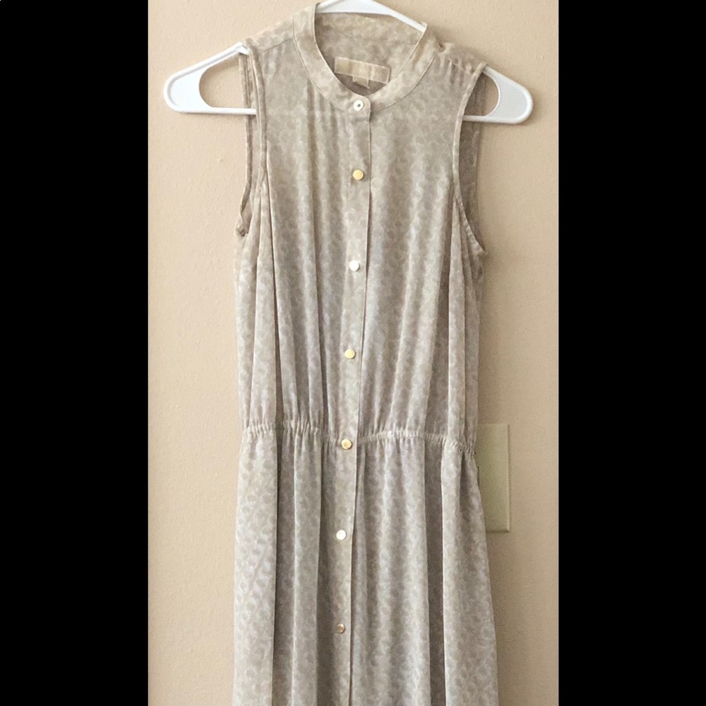 Michael Kors Tan Button Down Maxi Dress